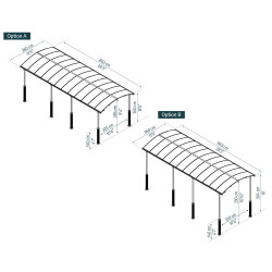 Carport en aluminium Alpine gris foncé 26