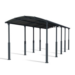 Carport en aluminium Alpine gris foncé 33
