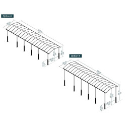 Carport en aluminium Alpine gris foncé 40