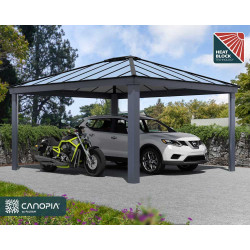 Carport en aluminium Colorado gris foncé 15 m²