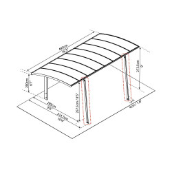 Poteau pour carport Arizona Breeze et Wave 2 pièces