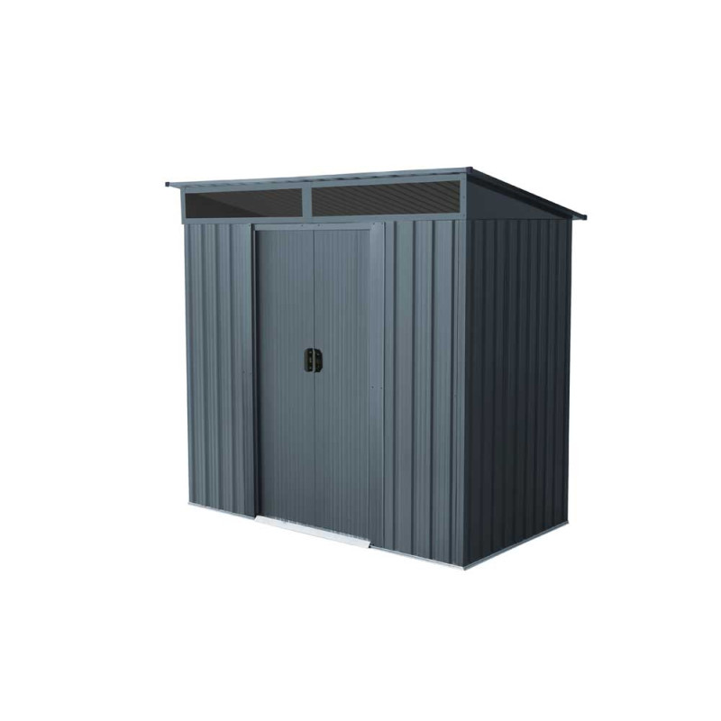 Abri de jardin en métal Lüttich double porte gris anthracite 1