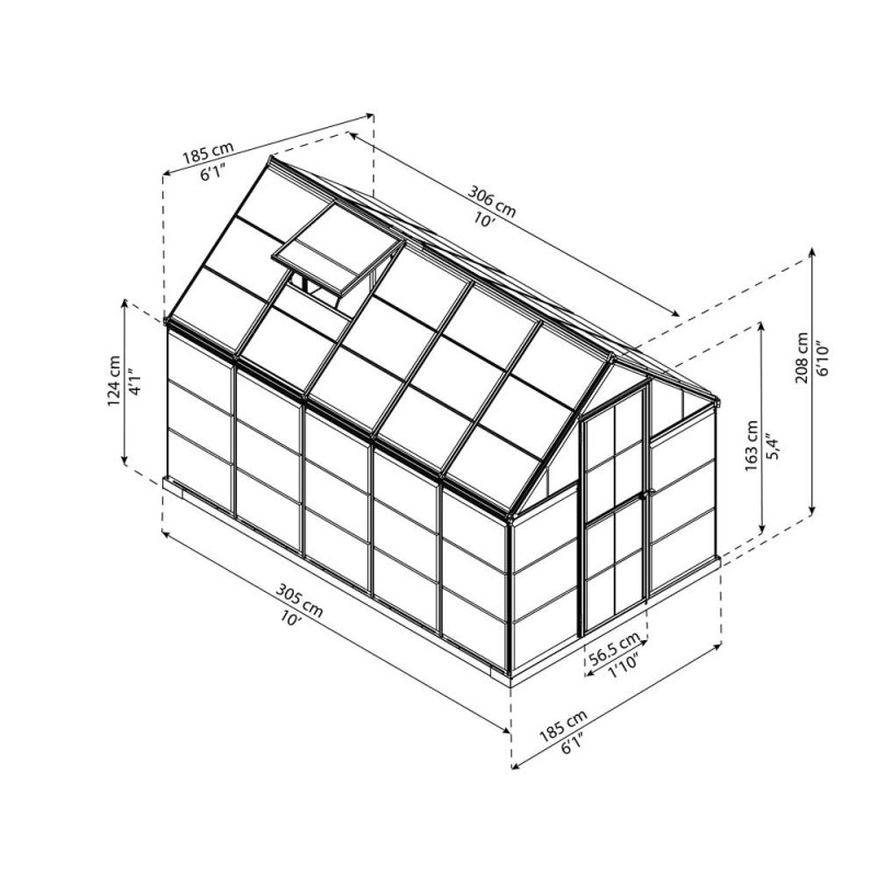 Serre polycarbonate Harmony verte 5,4 m² – Culture Facile | CANOPIA