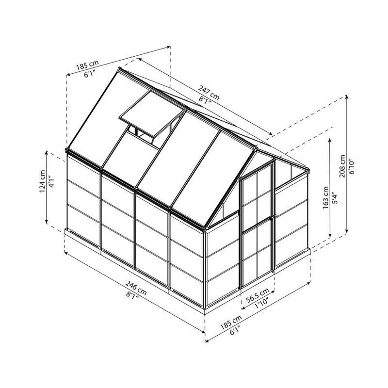 Serre polycarbonate Hybrid 4,4 m² – Culture facile | CANOPIA