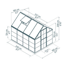 Serre Polycarbonate Hybride Grise 4,4 m² – Culture Facile | CANOPIA