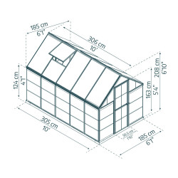 Serre Polycarbonate Hybride Grise 5,4 m² – Culture Facile | CANOPIA