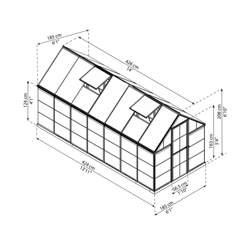 Serre Polycarbonate Hybride 7,6 m² – Culture Facile | CANOPIA
