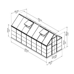 Serre Polycarbonate Hybride 7,6 m² – Culture Facile | CANOPIA