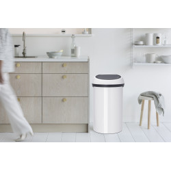 Poubelle Touch Bin blanche 60L – Design & Pratique | BRABANTIA