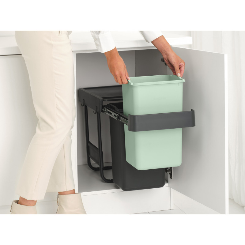 Poubelle de tri encastrable 2x15L – Optimise l'espace | BRABANTIA