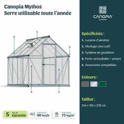 Serre Mythos Verte 4,4 m² – Culture Facile | CANOPIA