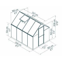 Serre polycarbonate Mythos grise 4,4 m² – Culture facile | CANOPIA