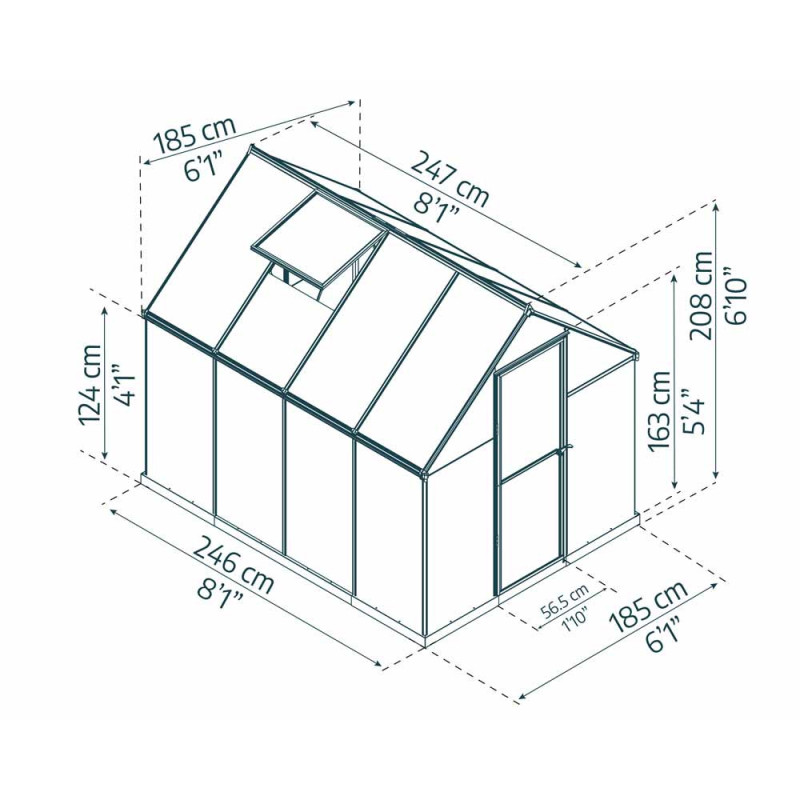 Serre polycarbonate Mythos grise 4,4 m² – Culture facile | CANOPIA
