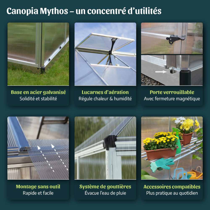 Serre Mythos Verte 5,4 m² – Culture Facile | CANOPIA