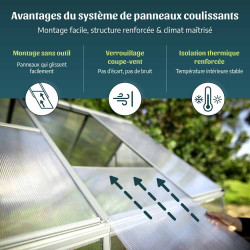 Serre Polycarbonate Mythos Grise 5,4 m² – Culture Facile | CANOPIA