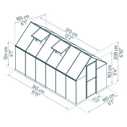 Serre Polycarbonate Mythos 6,6 m² – Culture Facile | CANOPIA