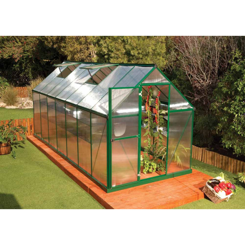 Serre polycarbonate Mythos verte 7,6 m² – Culture facile | CANOPIA