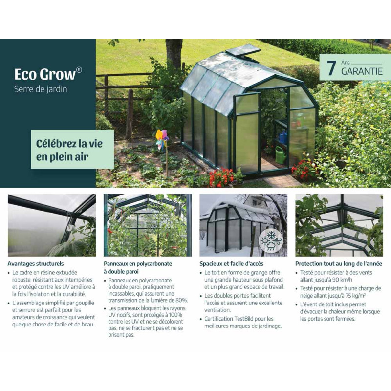Serre polycarbonate Eco Grow 3,2 m² – Culture facile | CANOPIA