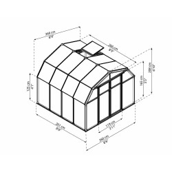 Serre en polycarbonate Hobby Gardener verte 6 m² CANOPIA