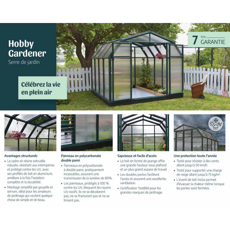 Serre en polycarbonate Hobby Gardener verte 12