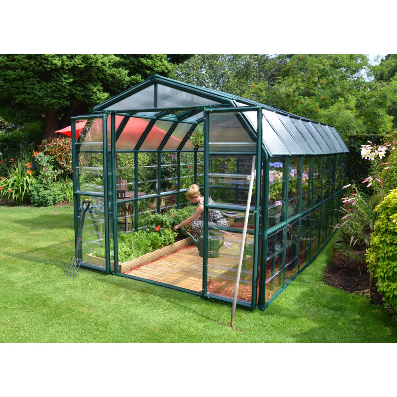 Serre en polycarbonate Grand Gardener verte 12 m² CANOPIA