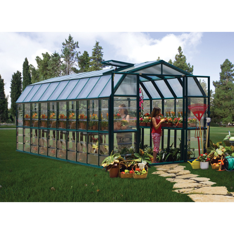 Serre en polycarbonate Grand Gardener verte 15 m² CANOPIA