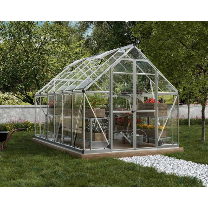 Serre en polycarbonate Octave argentée 13 m² CANOPIA
