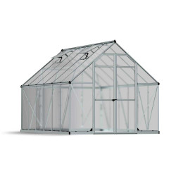 Serre en polycarbonate Essence argentée 13 m² CANOPIA