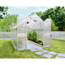 Serre en polycarbonate Essence argentée 13 m² CANOPIA