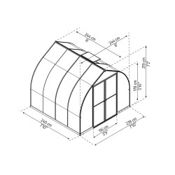Serre en polycarbonate Bella argentée 5