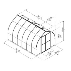 Serre en polycarbonate Bella argentée 8