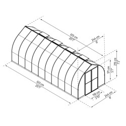 Serre en polycarbonate Bella argentée 14