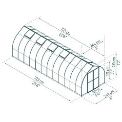 Serre en polycarbonate Bella argentée 16