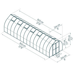 Serre en polycarbonate Bella argentée 19
