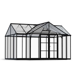 Orangerie en polycarbonate Triomphe noire 11