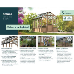 Serre en polycarbonate Natura bois de cèdre 7