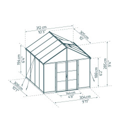 Serre en polycarbonate Aria noire 9 m² CANOPIA