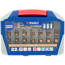 Set d'embouts de vissage Torsion Diamant 22 pièces TIVOLY