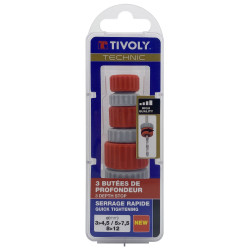 Set de butées de profondeur ajustables 3 pièces TIVOLY