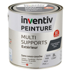 Peinture multi-supports anthracite satiné 2 L INVENTIV