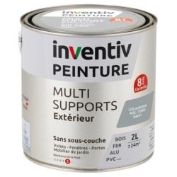 Peinture multi-supports gris ardoise satiné 2 L INVENTIV
