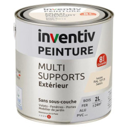 Peinture multi-supports blanc cassé satiné 2 L INVENTIV