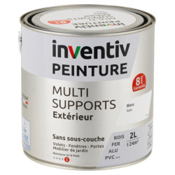 Peinture multi-supports blanc satiné 2 L INVENTIV