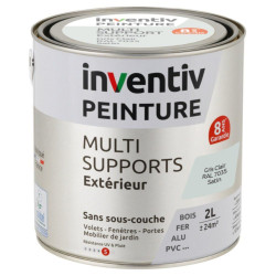 Peinture multi-supports gris clair satiné 2 L INVENTIV