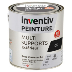 Peinture multi-supports noir satiné 2 L INVENTIV