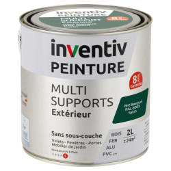 Peinture multi-supports vert basque satiné 2 L INVENTIV