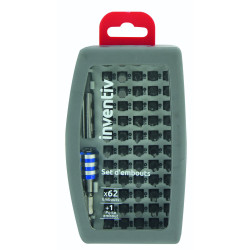 Set d'embouts de vissage avec porte-embout 62 pièces INVENTIV