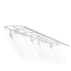 Marquise de porte Bordeaux blanche 447 x 140 cm CANOPIA