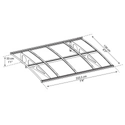 Marquise de porte Bordeaux blanche 223