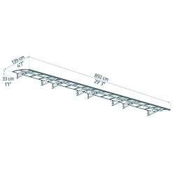 Marquise de porte Amsterdam gris foncé 890 x 140 cm CANOPIA
